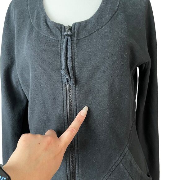 Prairie Underground Small Jacket Full Zip Organic Cotton Sweatshirt Black - Picture 8 of 15